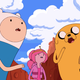Finn, Princess Bubblegum, and Jake witnessing something amazing.